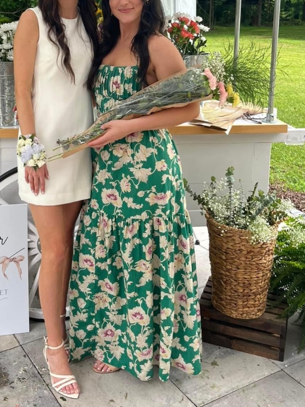 Green Floral Tiered Maxi Dress - Brand
